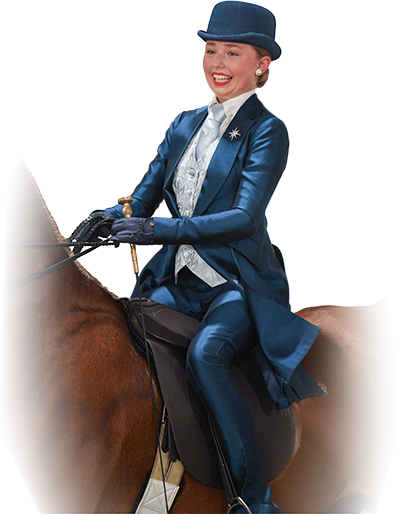 rider in custom suit